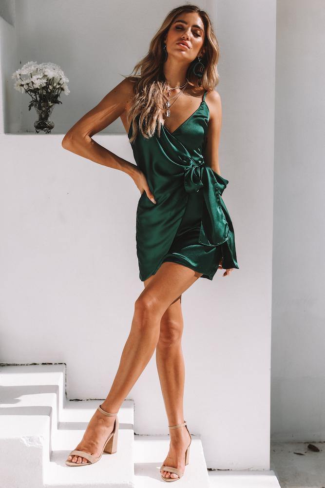 Good At Being Bad Dress Forest Green