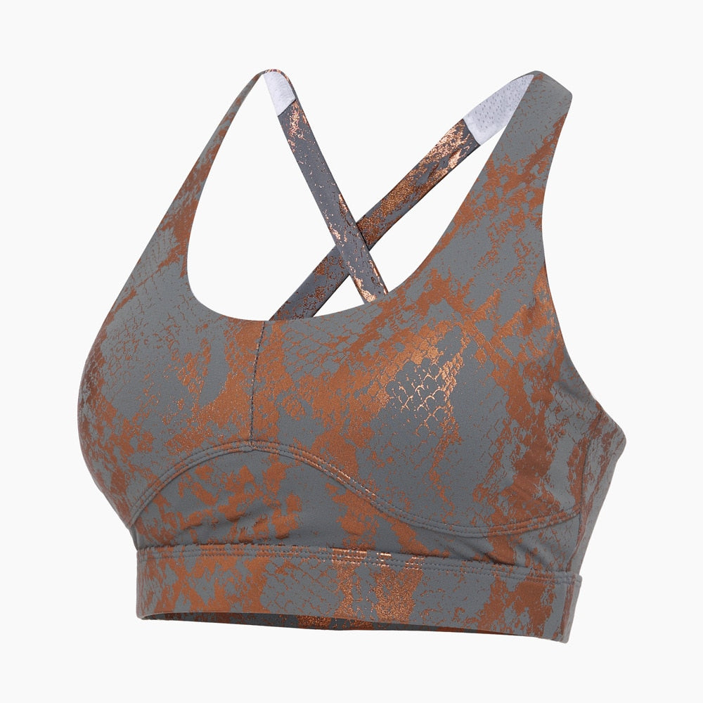 Women Solid Color/Snake Skin Printed Push Up Seamless Sports Bra Fitness Activewear Sport Wear