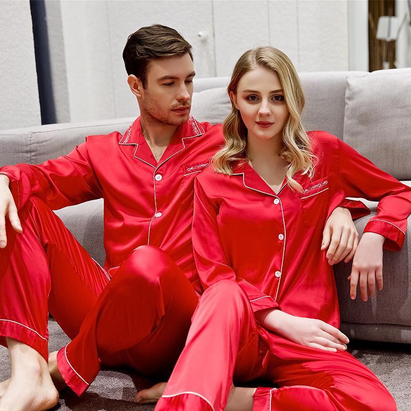 Romantic Satin Couple Pajamas Sets