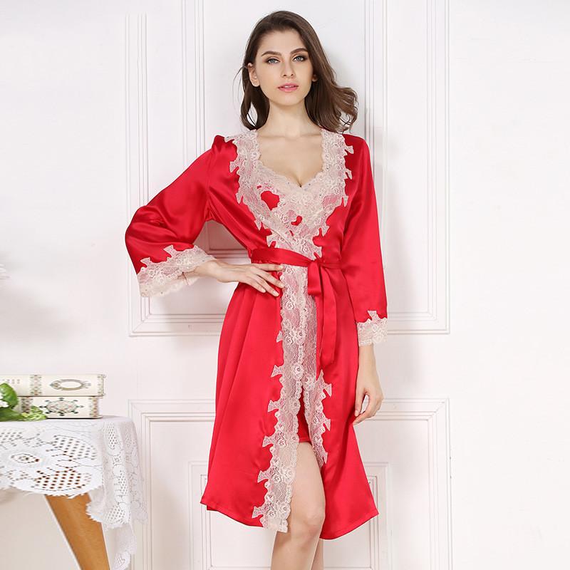 Pure Silk Nightgown & Robe Set