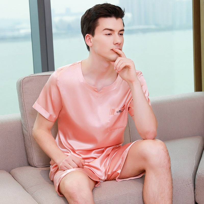 Men's Soft Satin Short Pajama Set