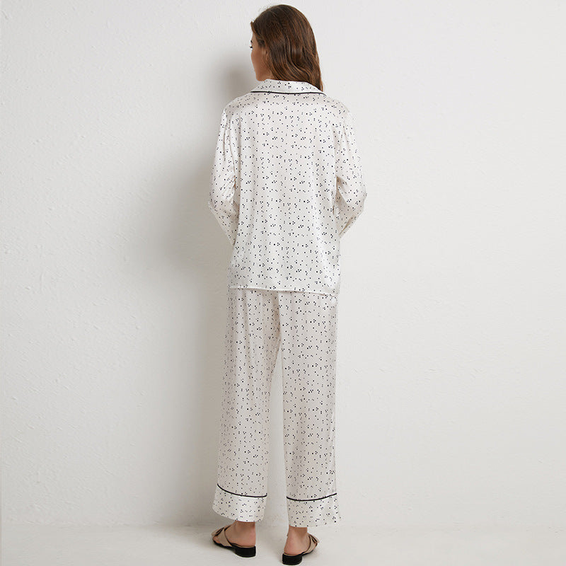 Dot Print 19 Momme Silk Pajama Set