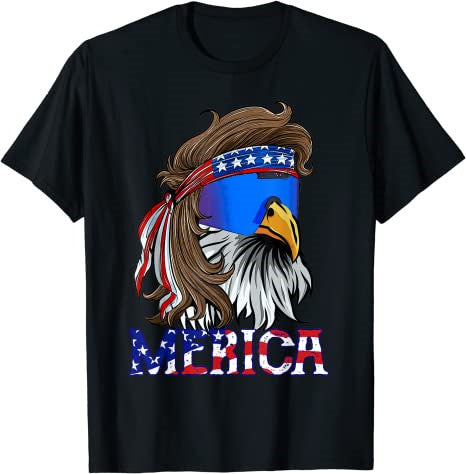 Unisex Women/Men 4th of july American Eagle Flag T-Shirt