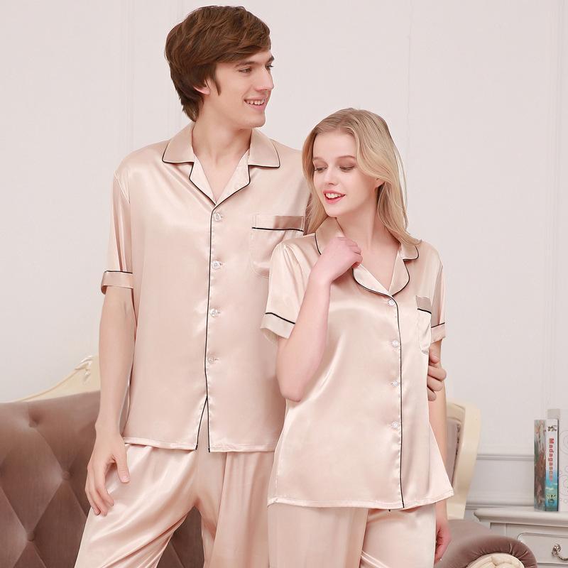 Silky Women Short Sleeve Pajama Set