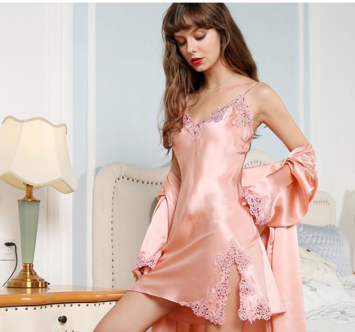 Luxury Women's Elegant Silk Robe Set