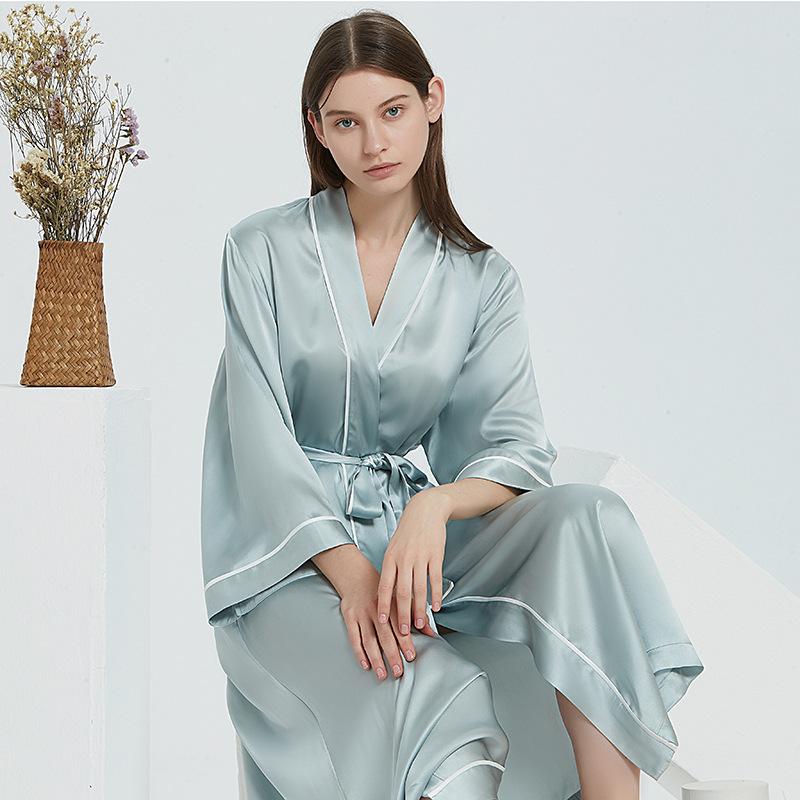 100% Silk Trim And Full Length Robe