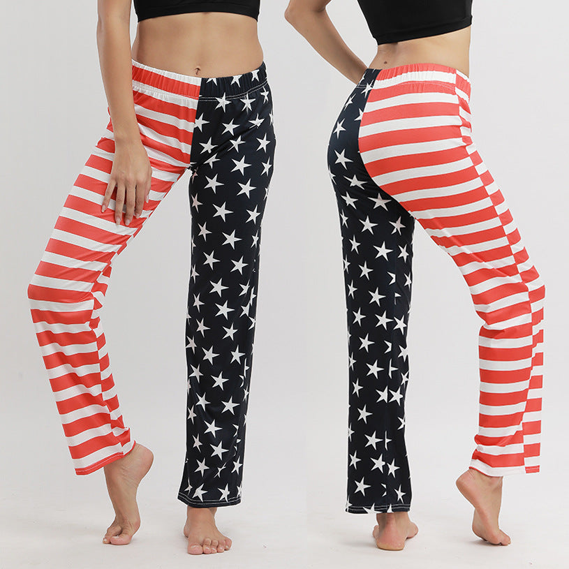Women 4th Of July Star Print Pants