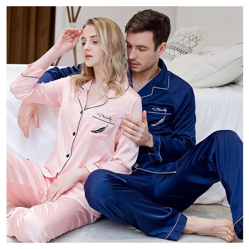 Satin Couple Pajamas Sets