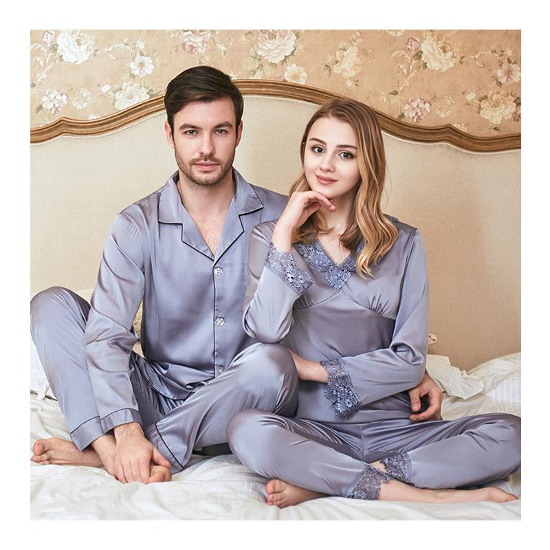 Satin Couple Two-piece Pajamas Sets