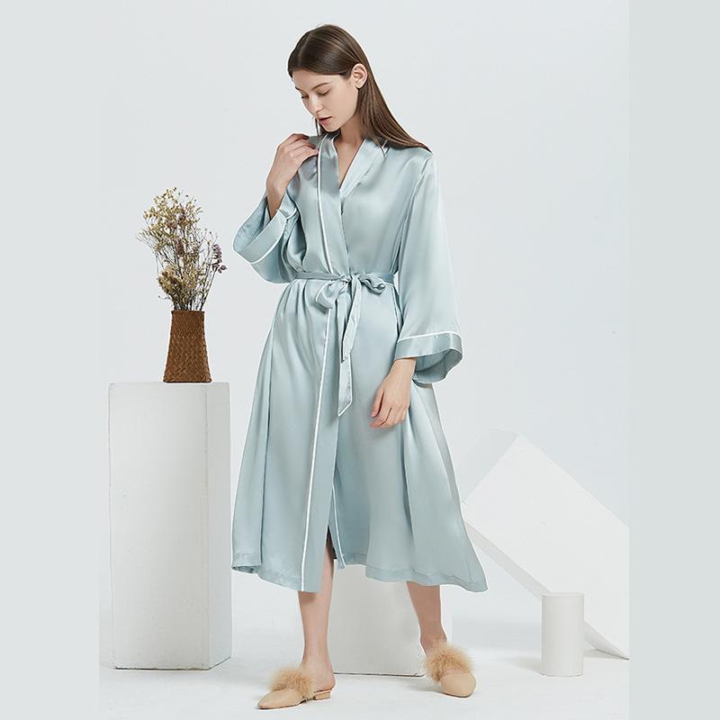 100% Silk Trim And Full Length Robe