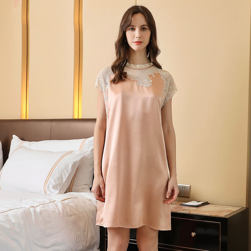 Pure Silk Lace Nightgown Dress