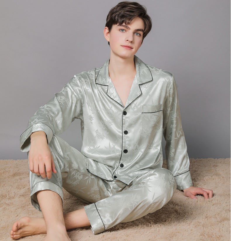 Floral Print Satin Men's Pajamas Set