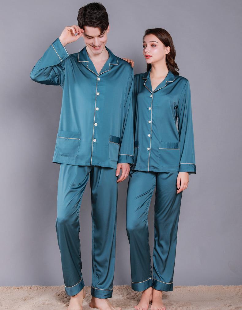 Solid Womens Satin Pajamas Set
