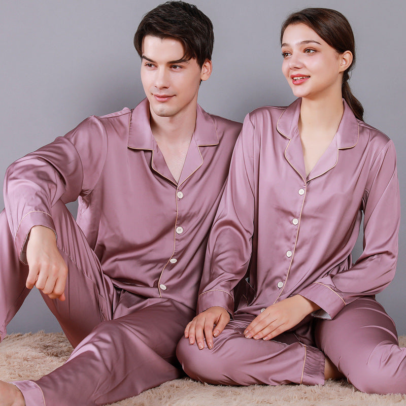 Silky Satin Couple Pajamas Set