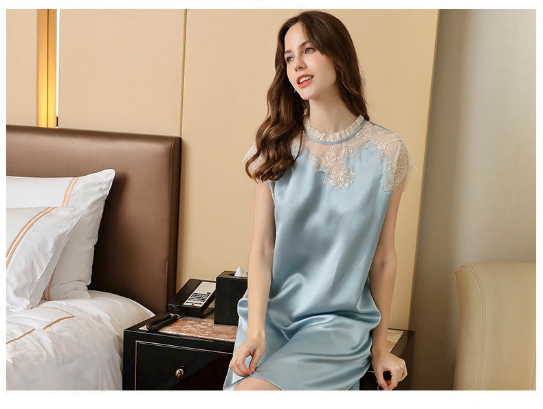 Pure Silk Lace Nightgown Dress