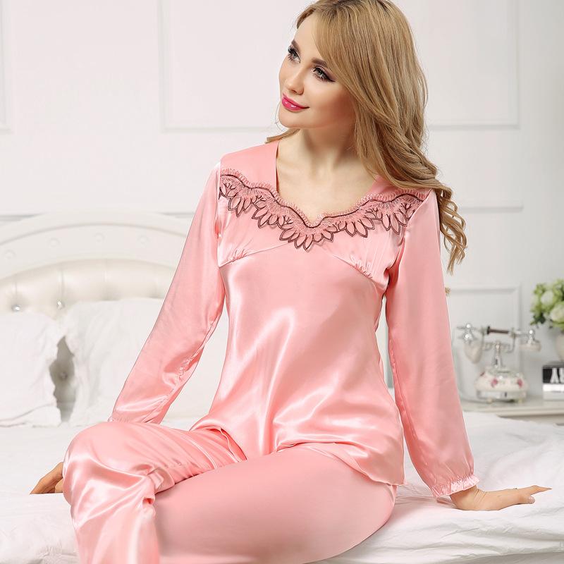 Women's Satin Long Pajama Set