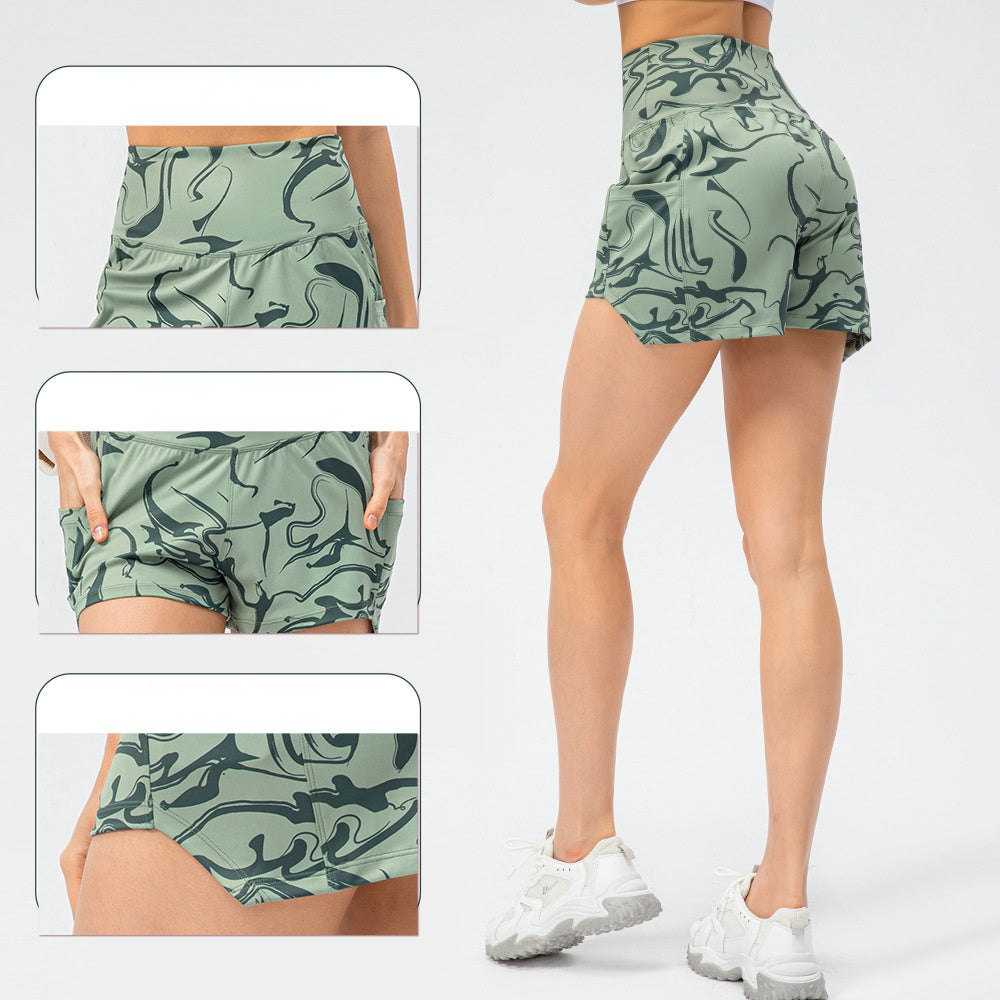 Women Printed Loose Casual High Waist Sports Shorts With Pockets Spring/Summer 22439