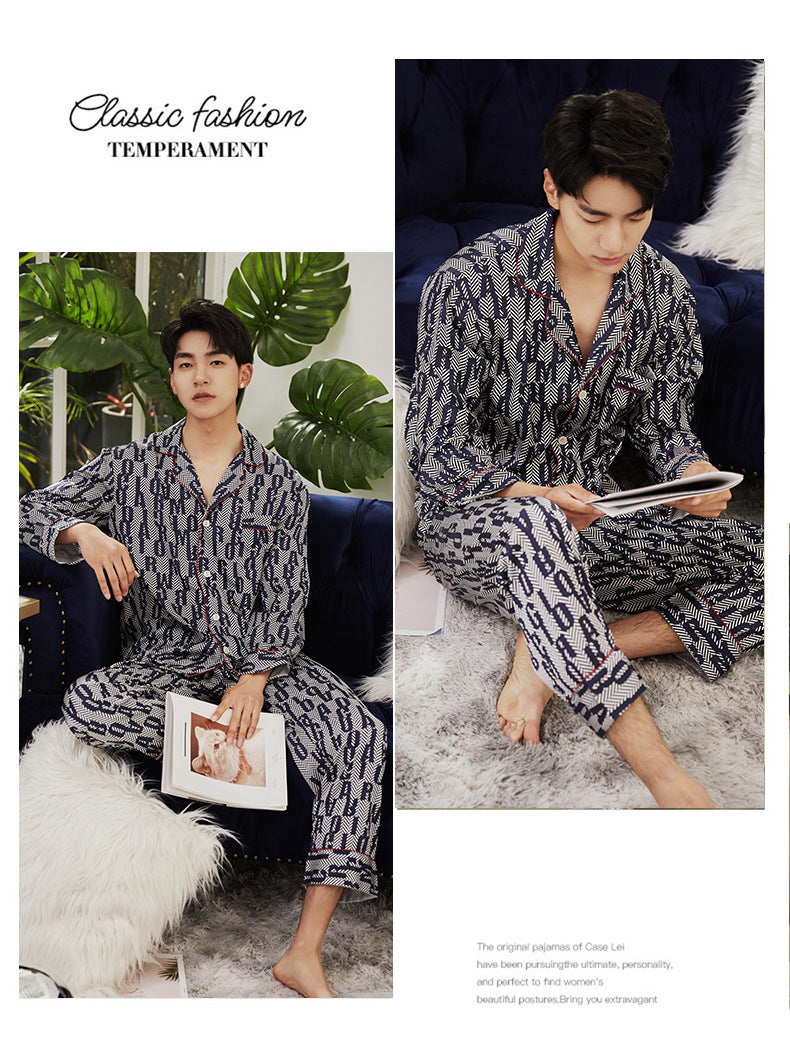 Men Allover Print Satin Pajamas
