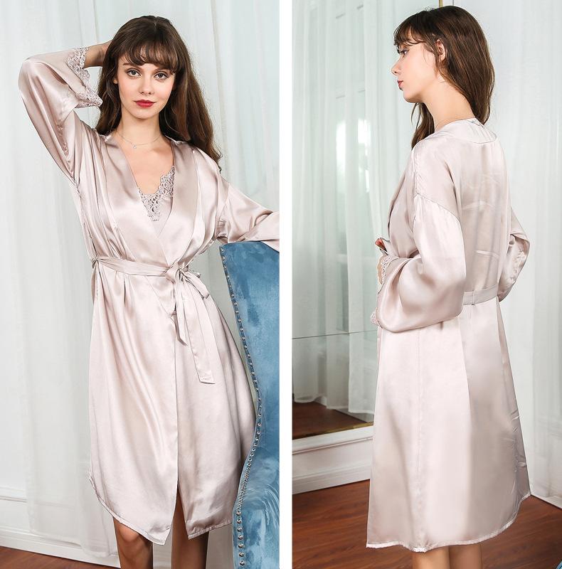 Luxury Women's Elegant Silk Robe Set