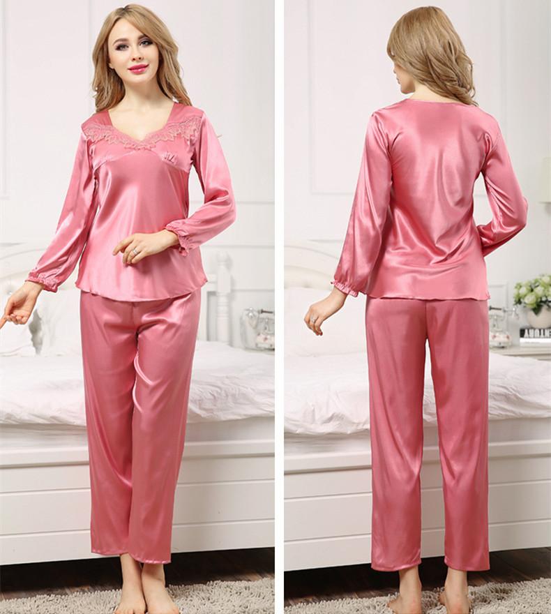 Women's Satin Long Pajama Set