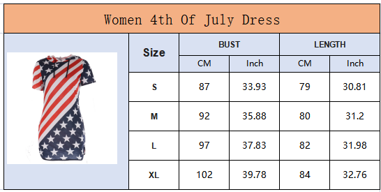 Women 4th Of July Star Print Bodycon Dress
