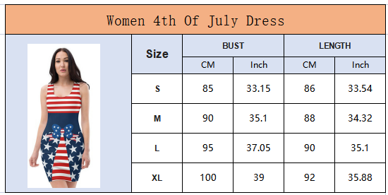 Women 4th Of July Star Print Short Dress