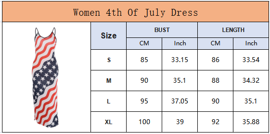 Women Independence Day Star Print Cami Dress