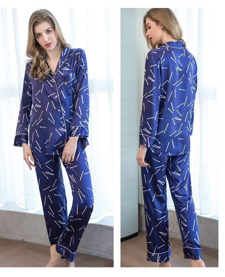 Classic Blue Satin Men Pajama Set