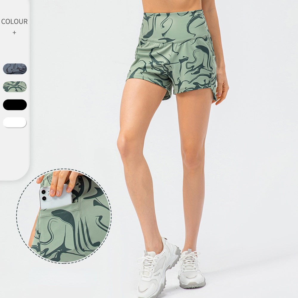 Women Printed Loose Casual High Waist Sports Shorts With Pockets Spring/Summer 22439