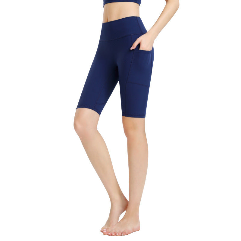Butt Lift Quick Dry High Waist Yoga Shorts With Pockets Sports Running Fitness Pants K0015