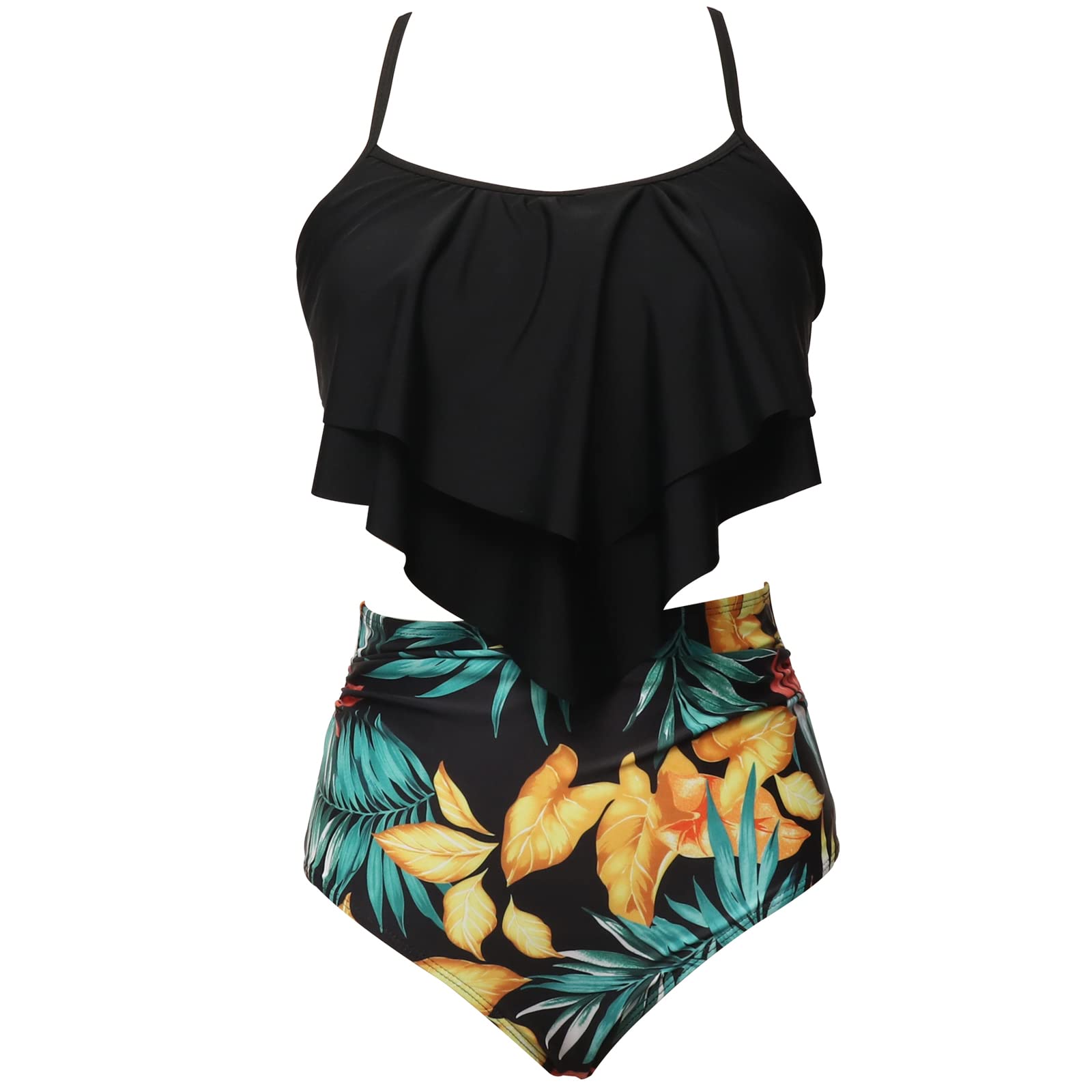 Couple Matching Swimsuits Tropical Print Bathing Suits