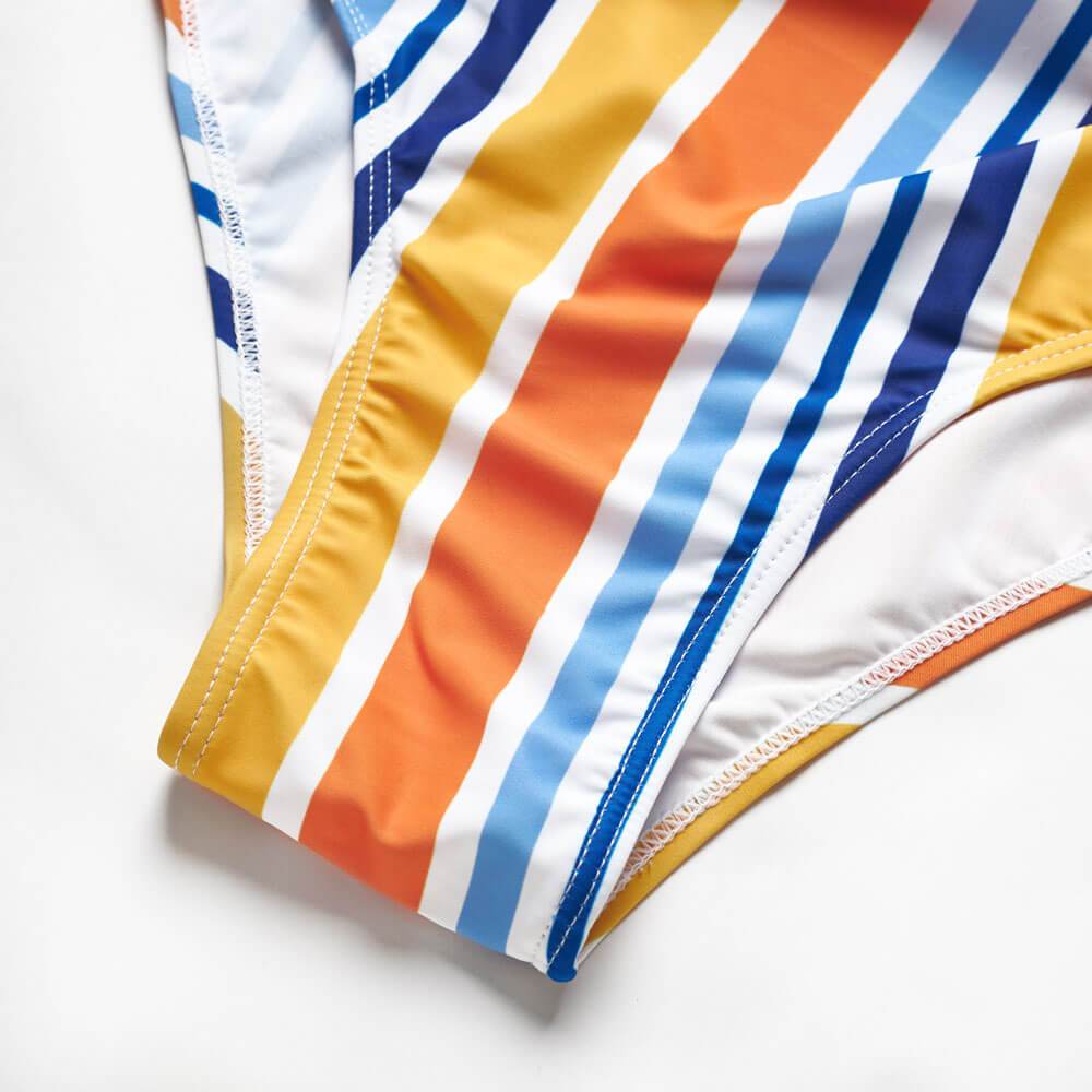 Striped printed parent-child split swimsuit