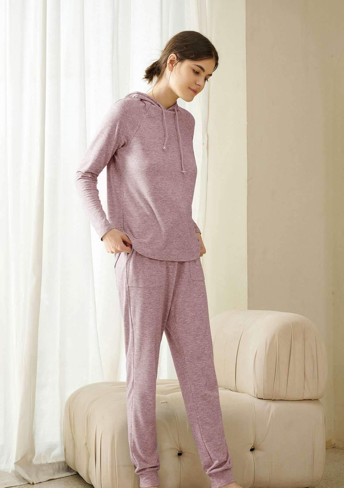 HSIA HSIA Hoodie Loungewear Set Pants / XS / Pink
