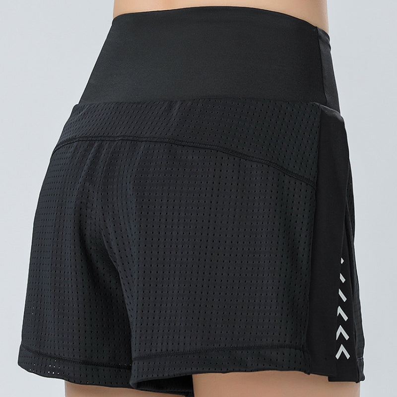 2022 Breathable Loose Fake Two Pieces Sport Shorts with Pockets DK3112