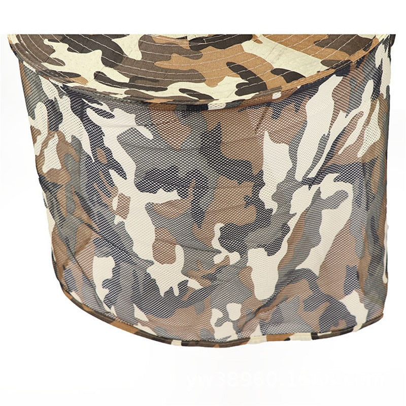 Camouflage Fishing Hiking Outdoor Face Sun Protection Neck Cover Wide Brim Cap Military Hunting Hat