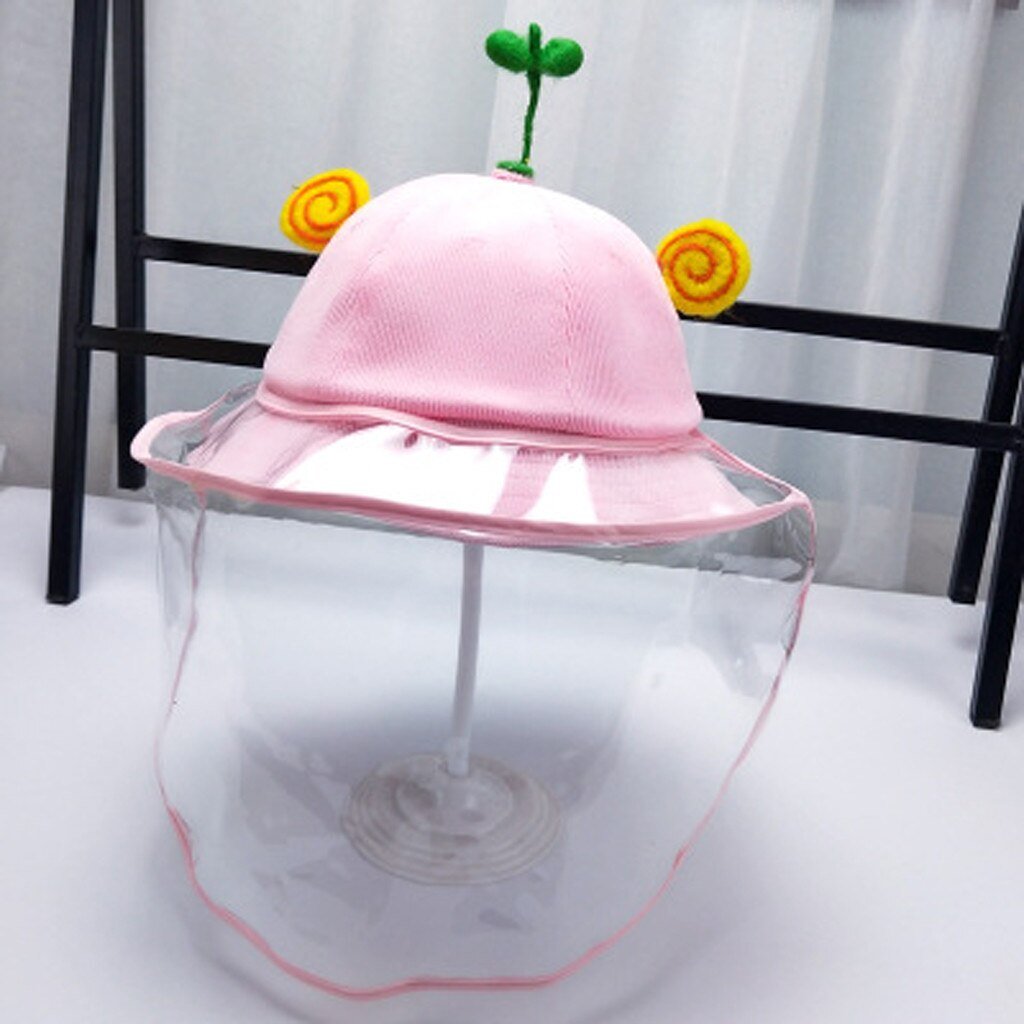Cute Baby Hat Kids Cartoon Buckets Hat With Full Mask Children Anti-spitting Protective Hat Dustproof Cover Fisherman Cap Hat