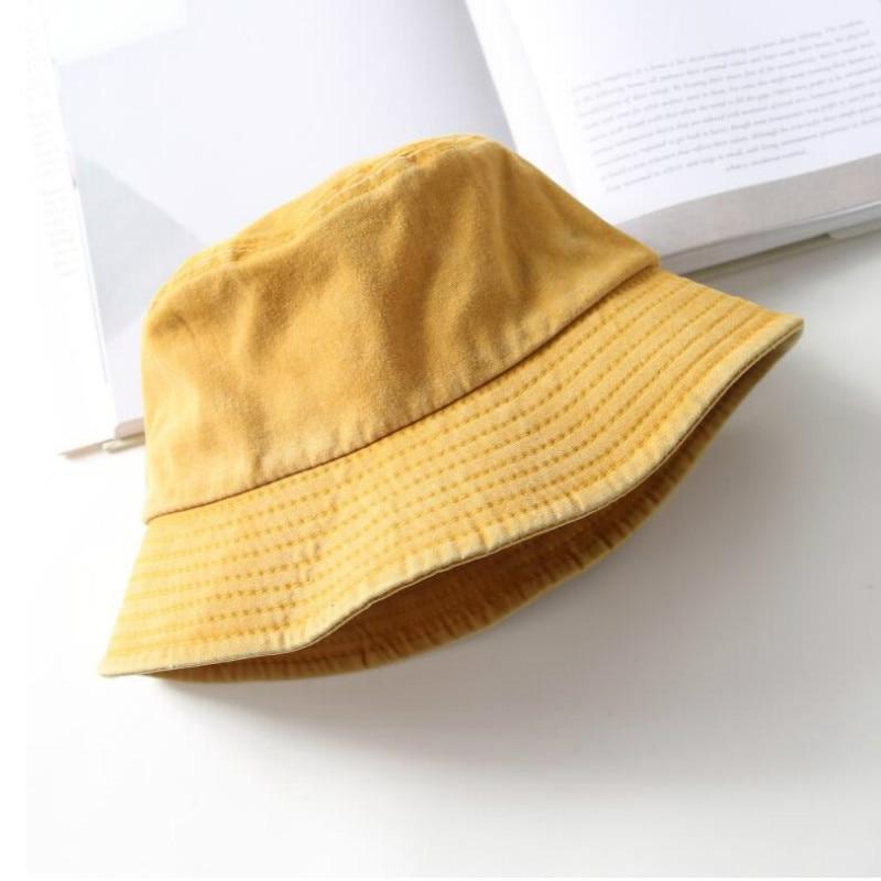 Foldable Denim Bucket Hat Cotton Washed Fishing Hunting Cap