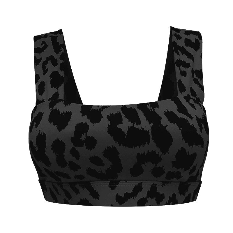 Women Leopard Printed Shockproof High Impact Fitness Sports Bra Running Yoga Crop Tops