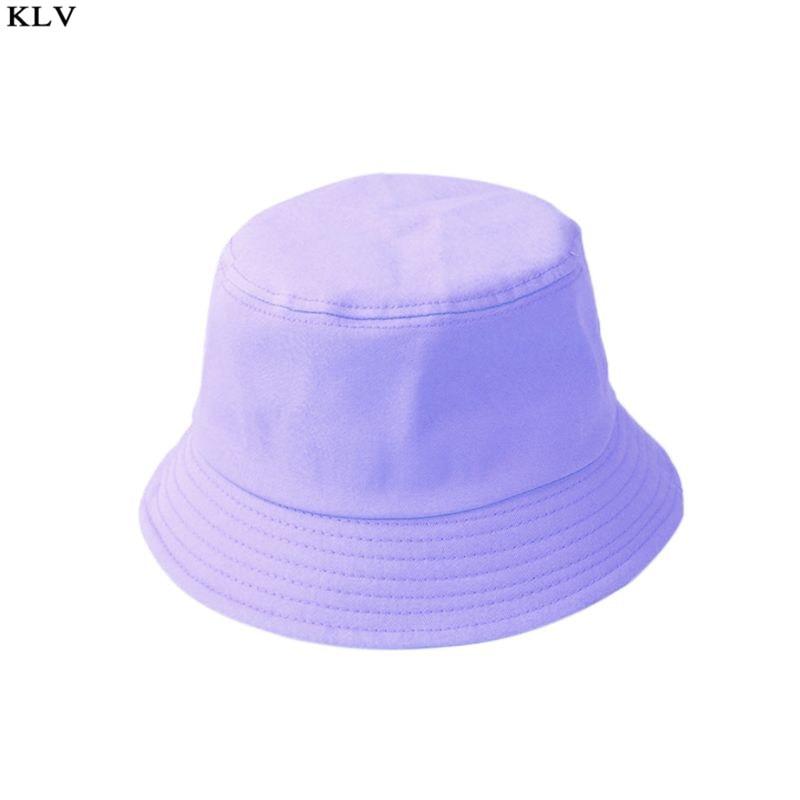 Adult&Kids Foldable Bucket Hat Solid Color Hip Hop Wide Brim