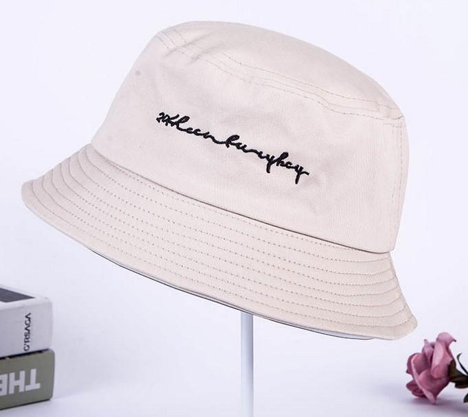 Men Women Harajuku Letters Print Streamers Lace Up Cap Ladies Summer Bucket Hats