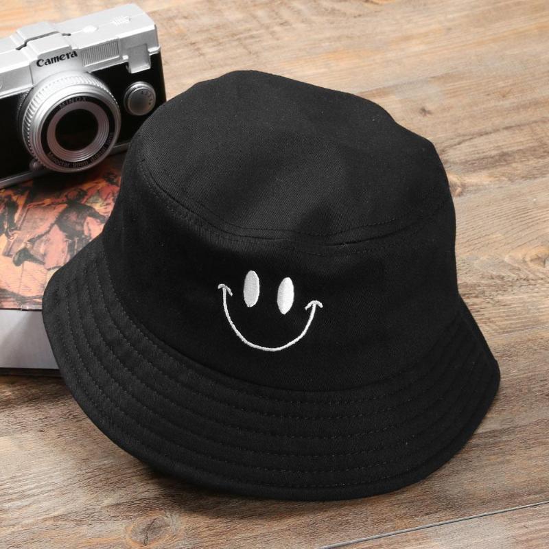 New Fashion Casual Fisherman Hat Hunting Fishing Bucket Hat Cap Lovely Smile Face Sun Protection Cotton Fisherman Hat Men