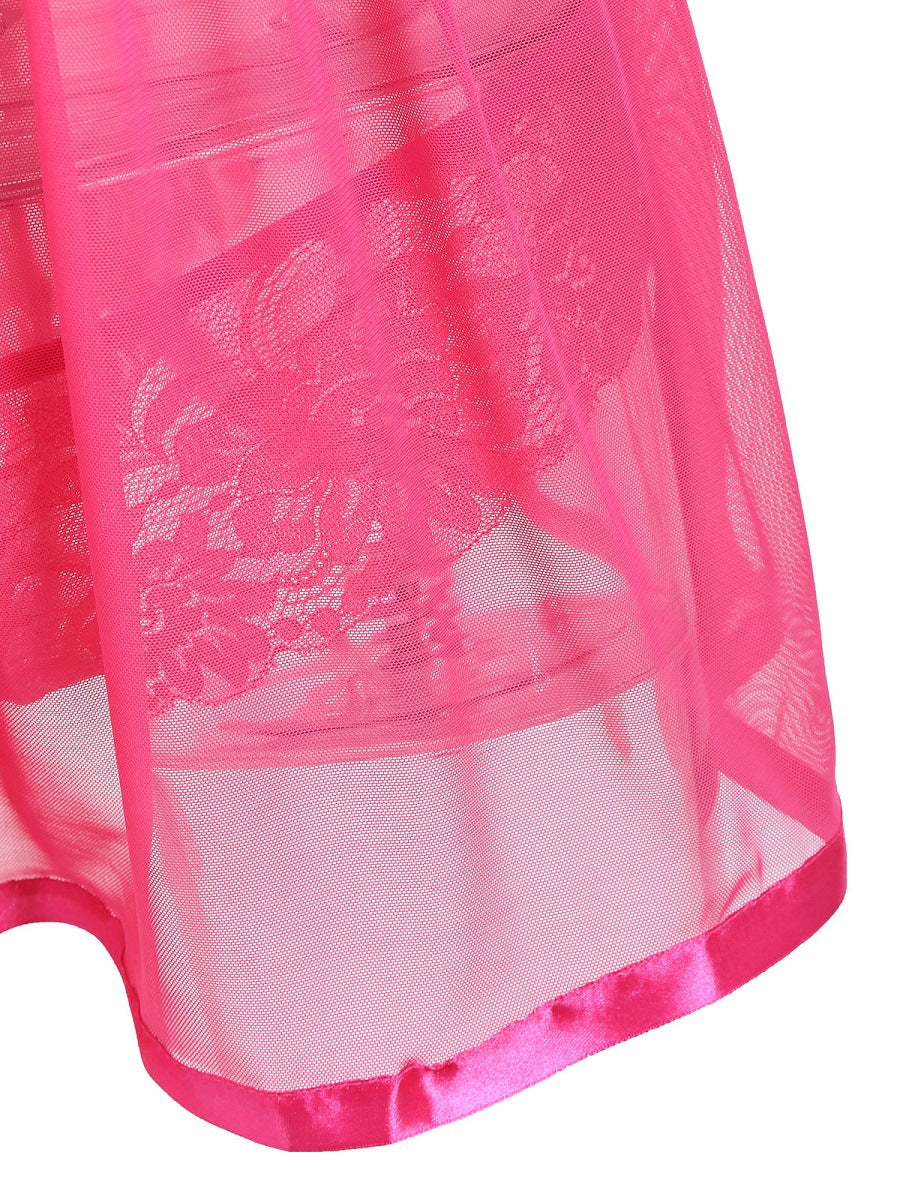 Women Mesh V-Neck Backless Lace Exotic Lingerie Slit Suspender Pajamas 3228