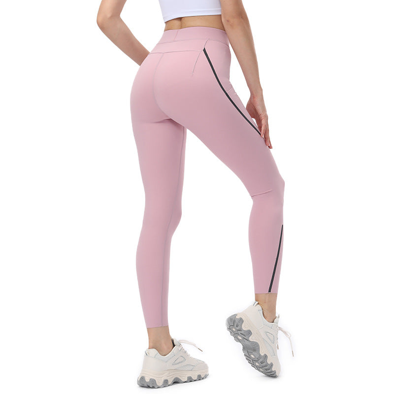 Women Seamless Yoga Pants 7/8 Leggings with Pockets C2955