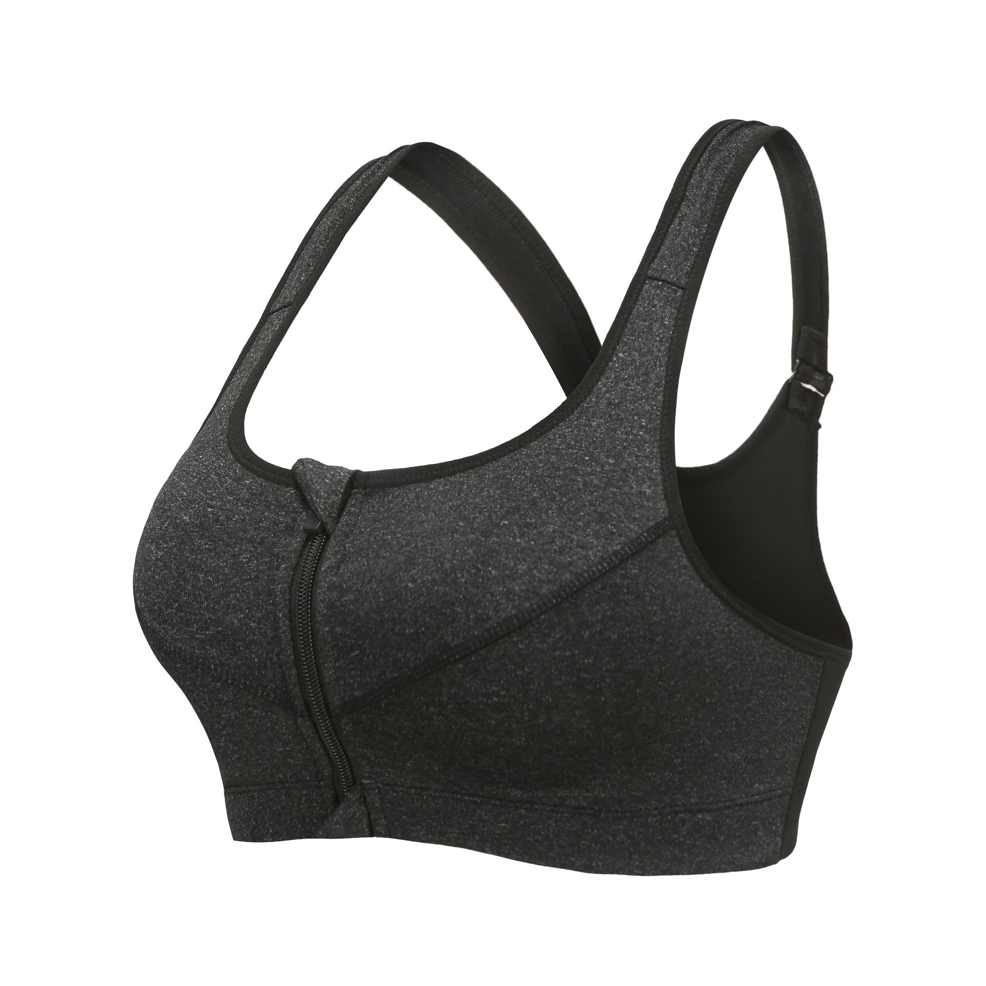 Plus Size Sports Bra with Front Zipper Back Buckle Adjustable Straps WX-1011