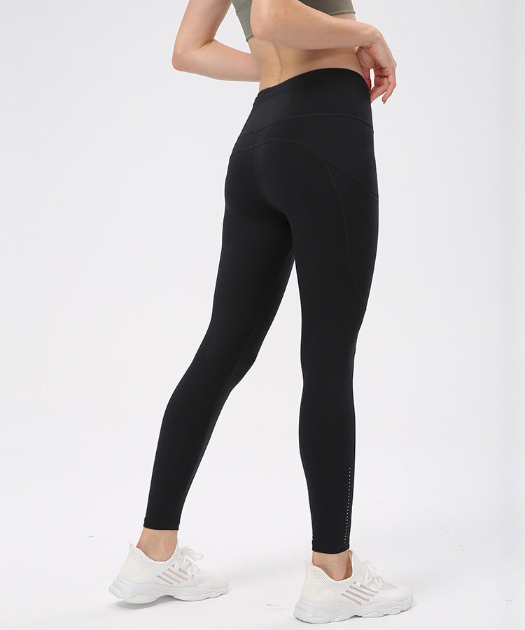 Women Moisture Wicking High-Waisted Hip-Lifting 7/8 Leggings with Pockets C2913