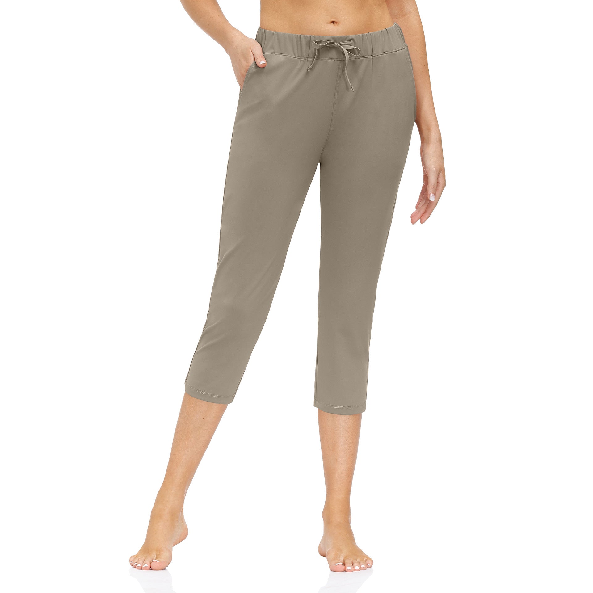 Women Casual Low Waist Cropped Pants 3/4 Leggings with Pockets YJ20W-K115