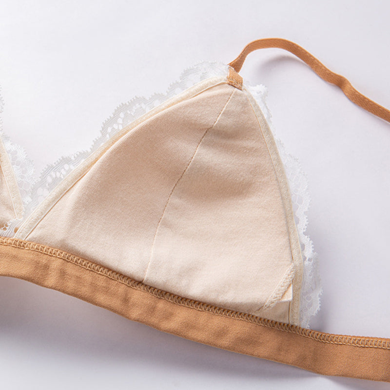Women Thin Nude Wireless Bra Underwear with Slim Straps A0099