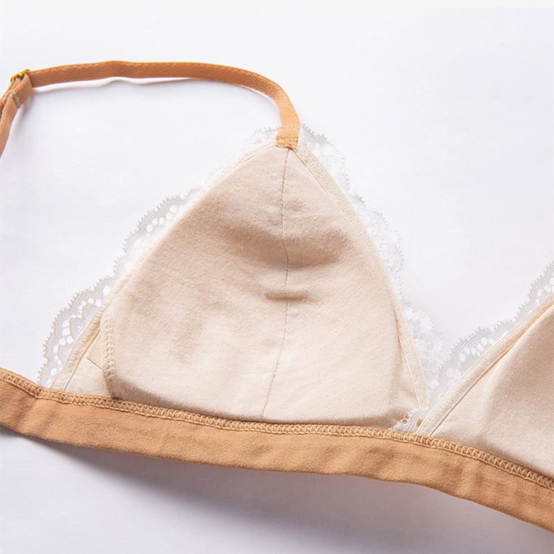 Women Thin Nude Wireless Bra Underwear with Slim Straps A0099
