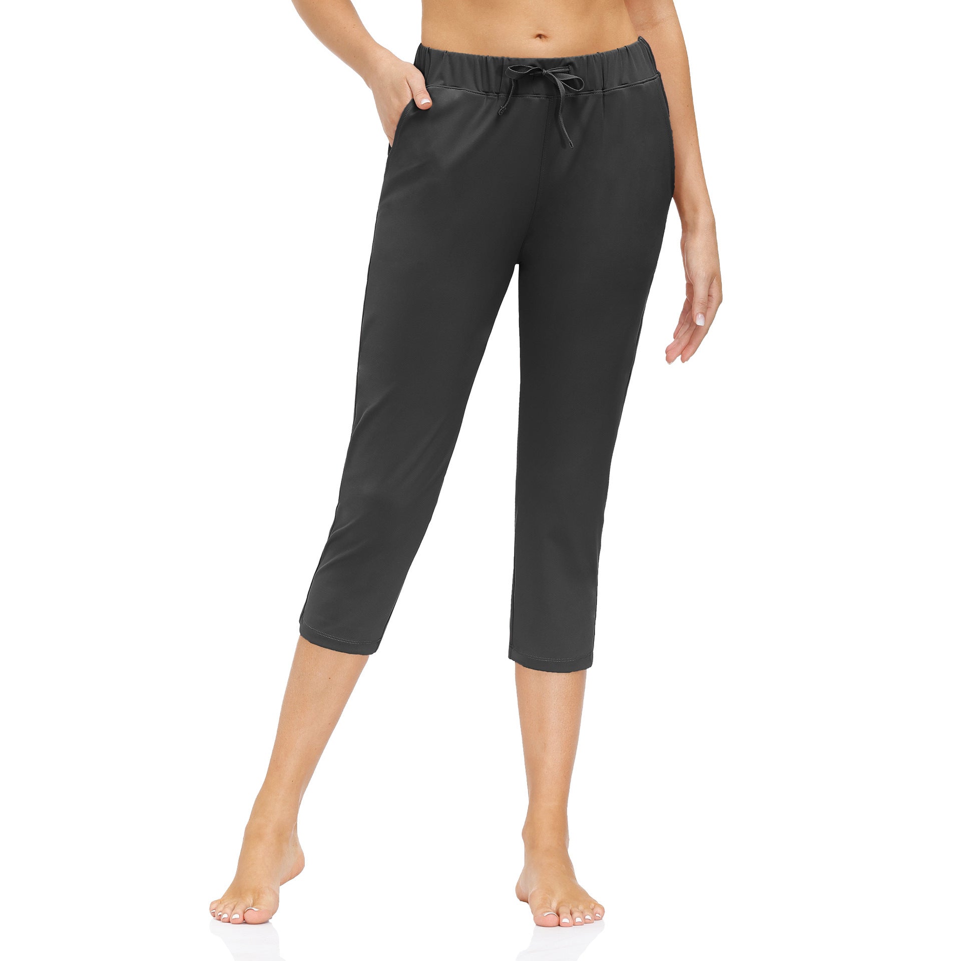 Women Casual Low Waist Cropped Pants 3/4 Leggings with Pockets YJ20W-K115