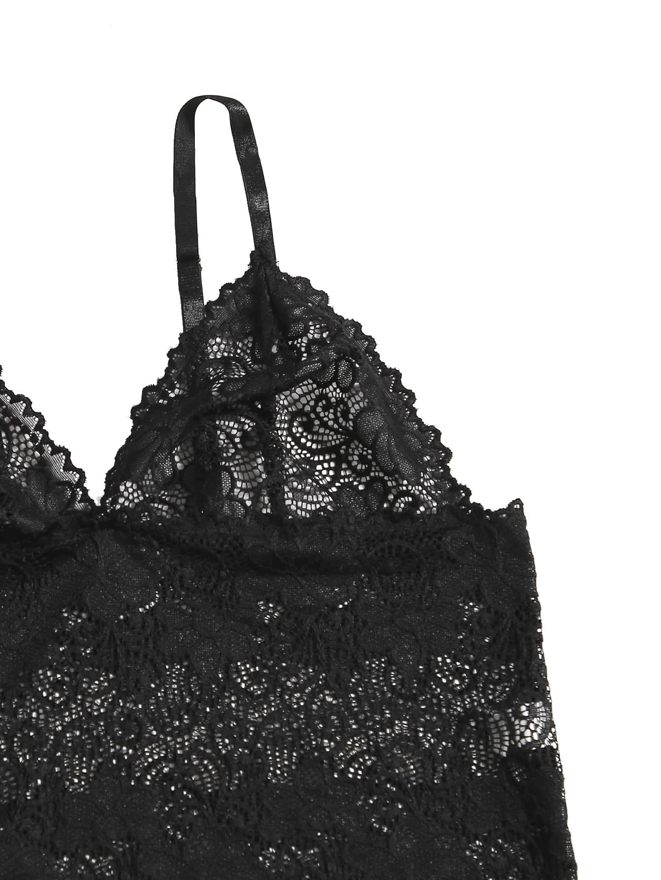 Floral Printed Black Lace Nightgown Bathrobe Lingerie Four-Piece Set